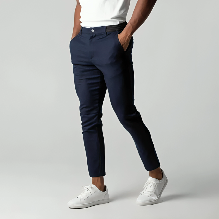Men’s Tapered Stretch Chinos With Belt Loops And Structured Waistband