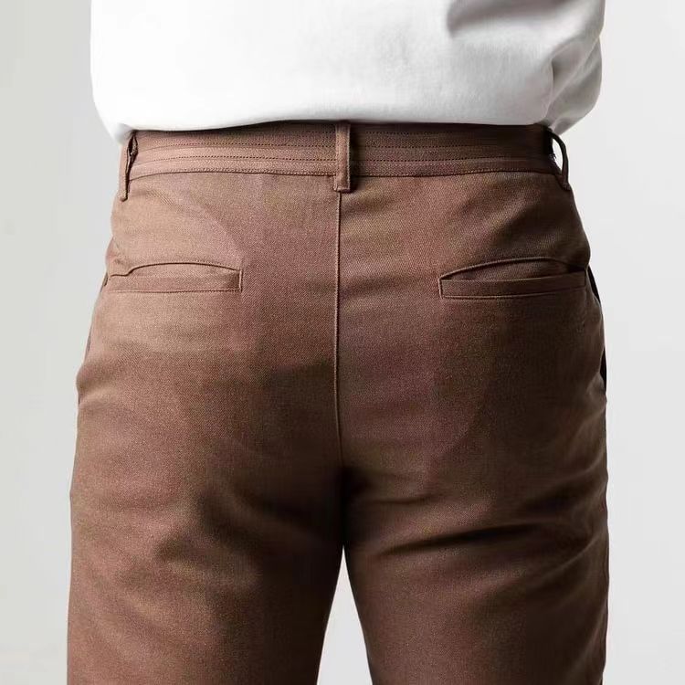 Men’s Tapered Stretch Chinos With Belt Loops And Structured Waistband